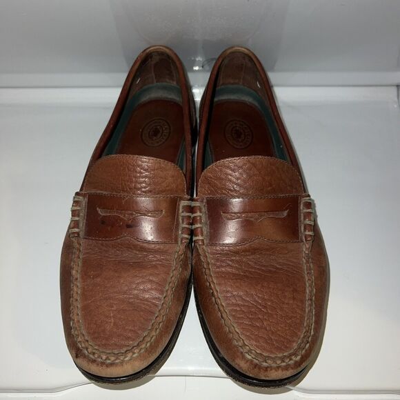 HS Trask Bozeman Brown Pebbled Leather Penny Loafer Mens 9 1/2 M Driving Shoe main image 6